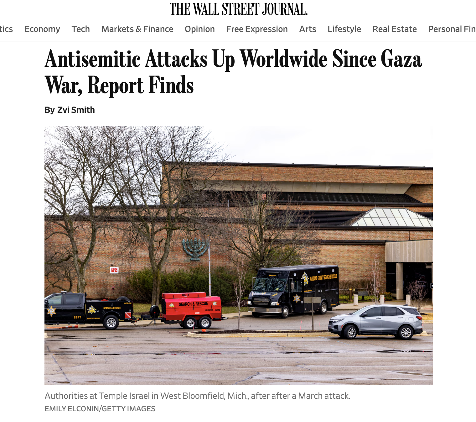 In the News - Annual Antisemitism Worldwide Report
